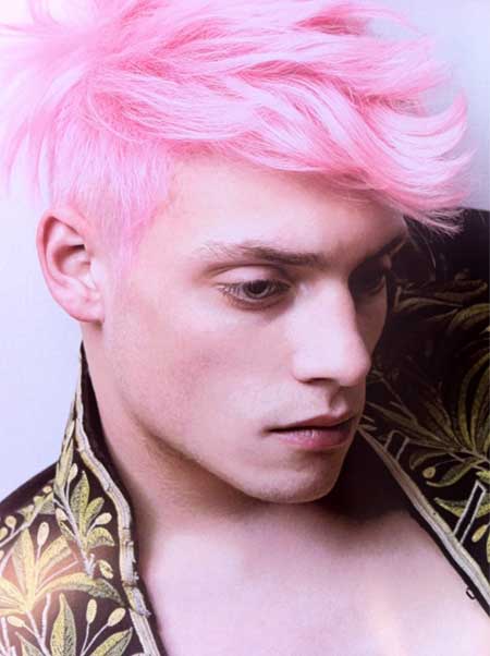 Men pink hair color