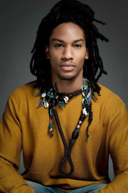 Long hairstyle for black men