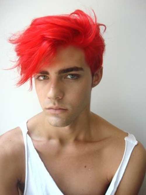 Different Style Dyed Red Hair for Men