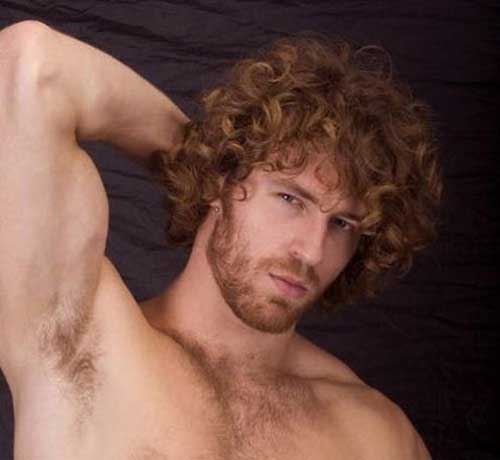 Ginger Curly Men Hair