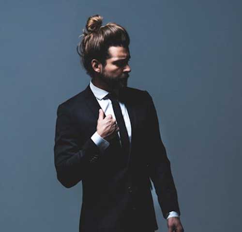 Long Mens Hairstyles with Easy Bun