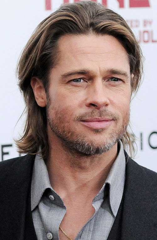 Brad Pitt Celebrity with Long Hair