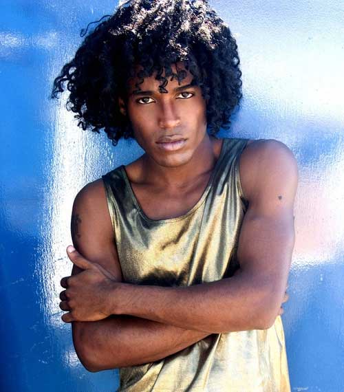 African Men Curly Long Hairstyle