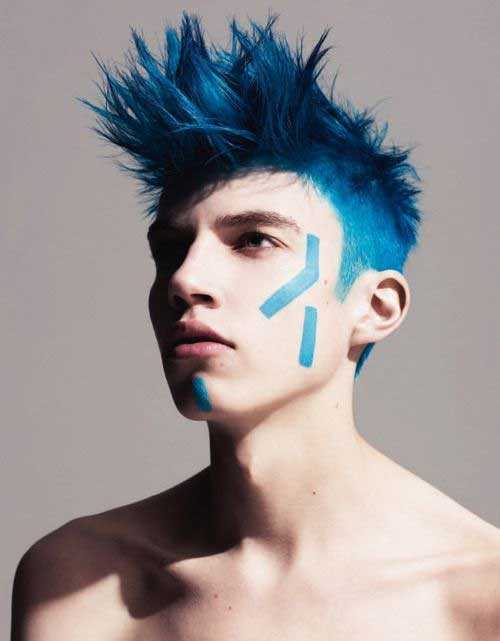 Blue Punk Hairstyles Guys