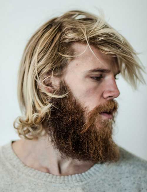 Guy with Messy Long Blonde Hairstyle