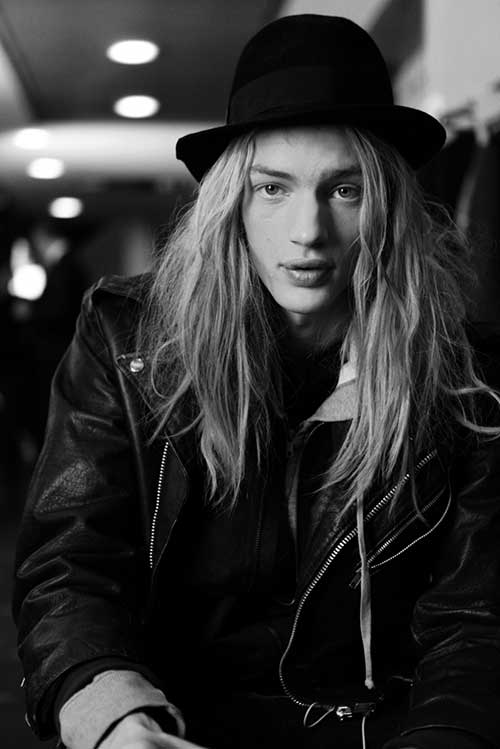 Long Blonde Hair Guy with Hat