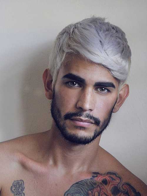 Mens Haircut White Color Styles 2015