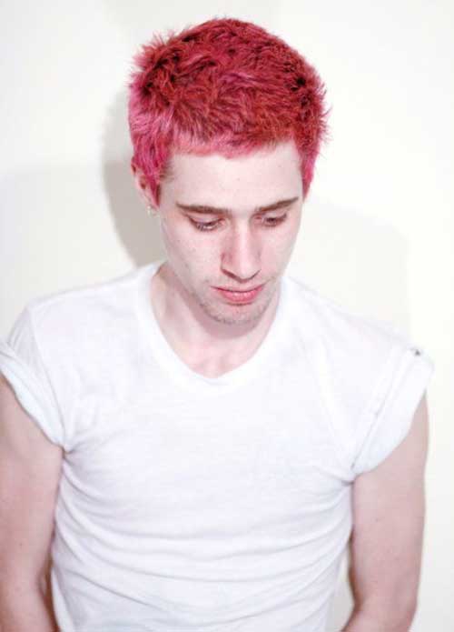 Pink Red Emo Hairstyles for Men