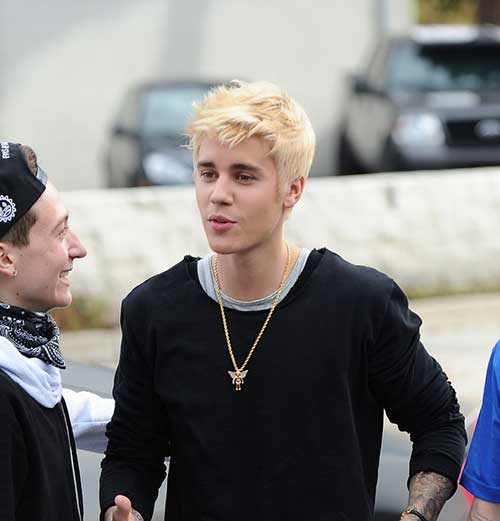 Justin Bieber Bleached Blonde Hair Styles