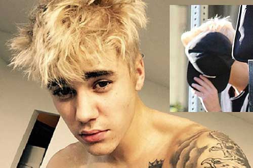Justin Bieber Messy Blonde Hair Style