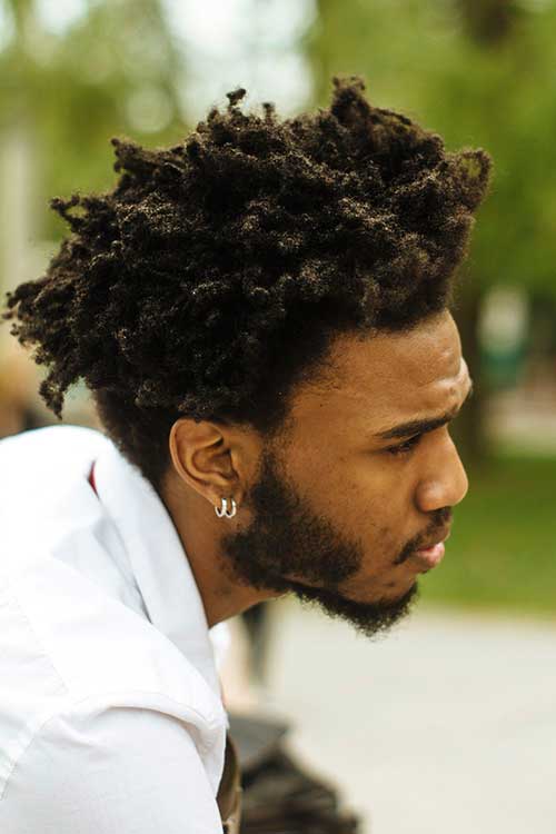 Black Men Medium Curly Hairstyles