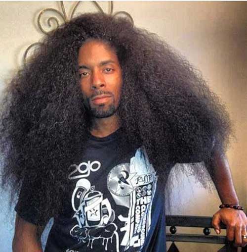 Black Men Very Long Curly Thick Hairstyles