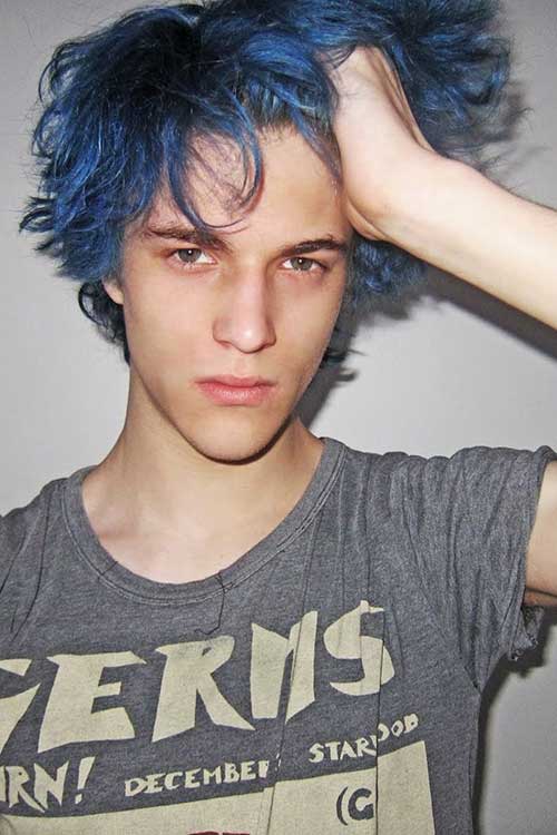 Blue Messy Hair with Guy