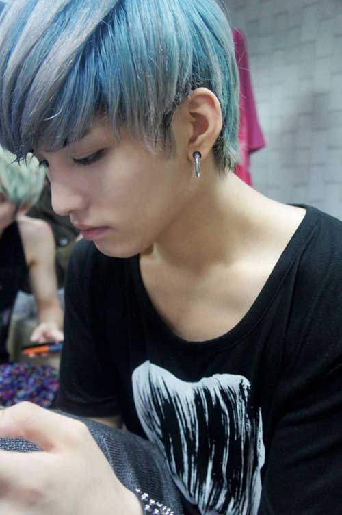 Guy with Blue Colorful Hairstyles
