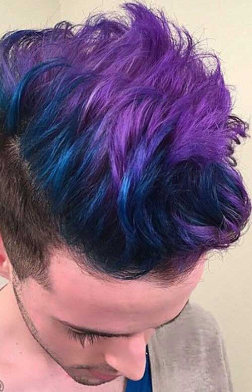 Guy with Blue Purple Hairstyles