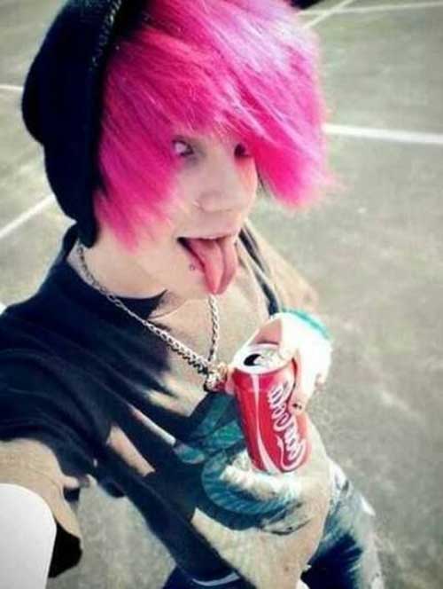 Pink Emo Hairstyles for Boys