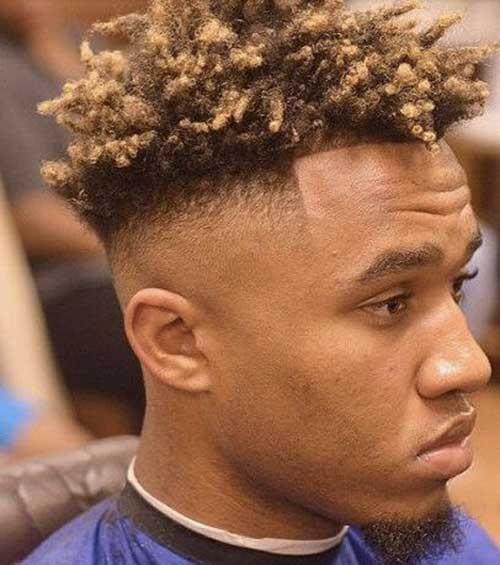 Trendy Black Men Side Shaved Curly Hairstyles