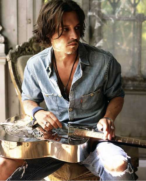 Johnny Depp with Long Hair Style