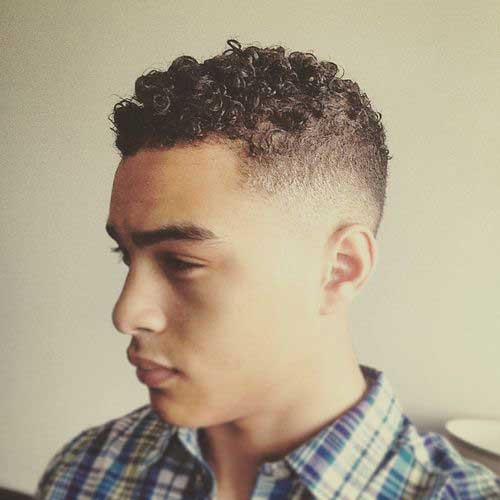 Mens Curly Top Short Back and Sides Hair Cuts
