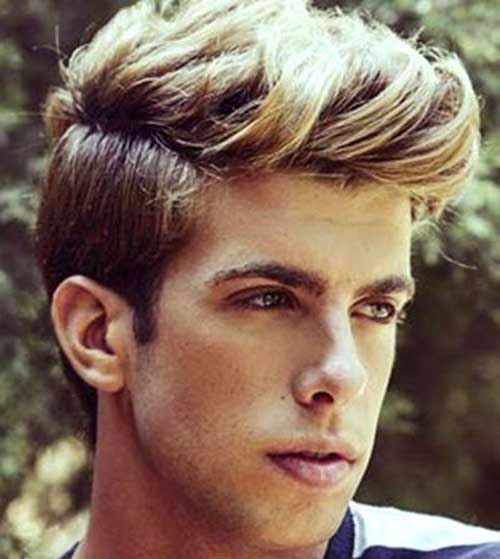 Short Pompadour Hairstyles for Thick Blonde Hair Men