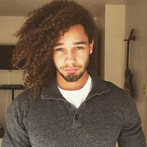 Guys with Long Curly Hair-16