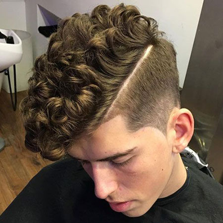Curly Part Fade Hair